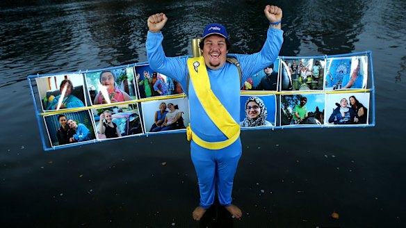 Birdman Rally competitor Anthony Pyke is pumped for his flying mission.