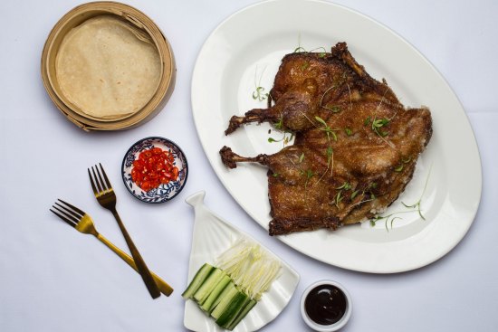 Deep-fried to order: Signature crispy duck at Castlecrag.