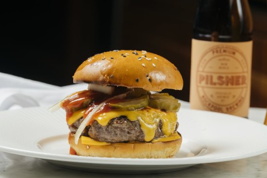 American cheese burger at R Bar at Crown.