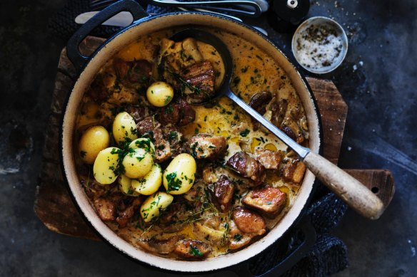 Cider pork stew.