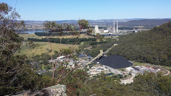 Springvale mine (foreground) supplies coal to the Mount Piper power station.