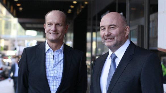 David Jones chief executive Iain Nairn (left) and Woolworths chief executive Ian Moir.