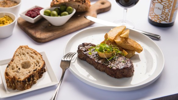 Steak frites in the Lord Nelson restaurant.