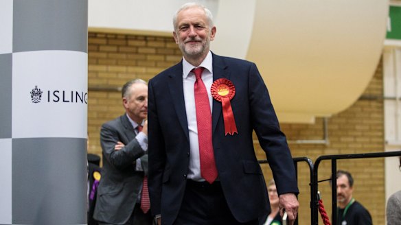 Labour Leader Jeremy Corbyn arrives in Islington, England, on Friday.
