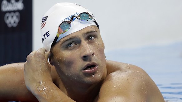 United States' Ryan Lochte checks his time in a men's 4x200-meter freestyle heat last week in Rio.