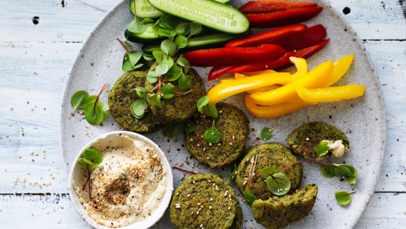 Green falafels are a great dish to encourage kids to eat more vegies.