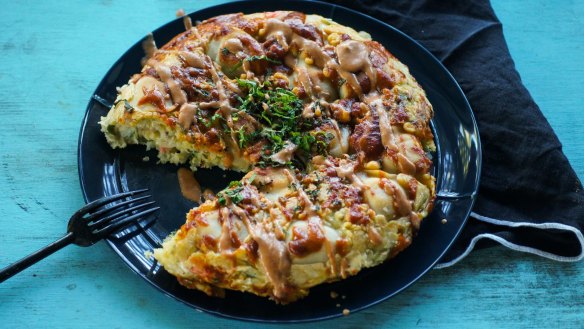 Make the most of frozen dumplings wish dishes like Katrina Meyink's dumpling okonomiyaki.
