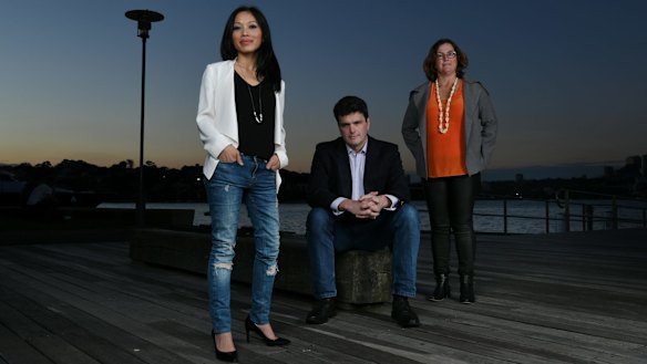 Xinja's customer innovation director Van Le, chief executive Eric Wilson, and treasurer Verity Froud.