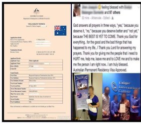 A Facebook post pomoting the visa business at Unique International College.