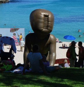 A number of the faceless figures have been installed at the beach.