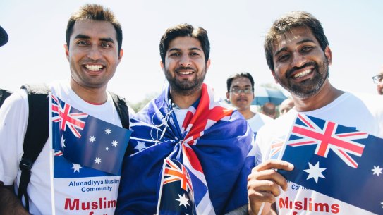 The Australia Day citizenship ceremony at Rond Terrace. Fareed Zafar, Waqar Ahmad, and Ahmed Munir. " We are better off when goods and services cross borders and when people cross borders too," says Sinclair Davidson