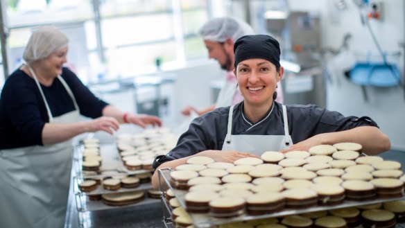 French cheesemaker Julie Larcher at the cheese school in Castlemaine. 