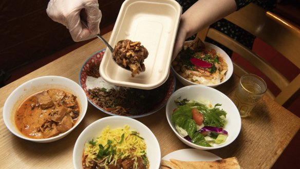 The Moroccan Soup Bar in North Fitzroy is using biodegradable containers for diners to take away unfinished food or a doggy bag. 