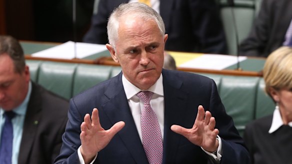 Prime Minister Malcolm Turnbull during question time at Parliament House on Monday.