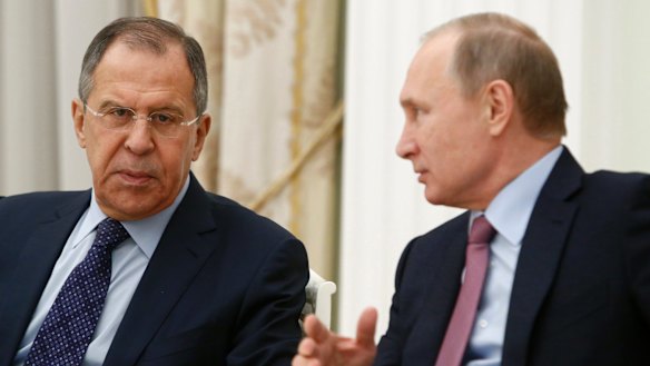Russian President Vladimir Putin and Russian Foreign Minister Sergey Lavrov.
