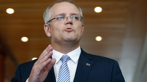 Treasurer Scott Morrison shortly before the deal was reached on Friday. 