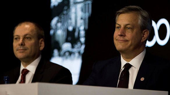 Westpac chief executive Brian Hartzer (right) with chief financial officer Peter King 