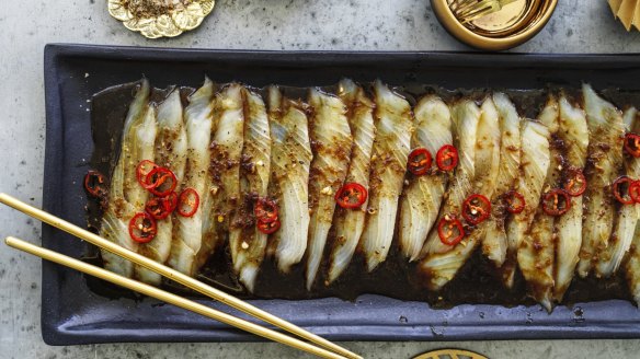 Kylie Kwong's kingfish sashimi.