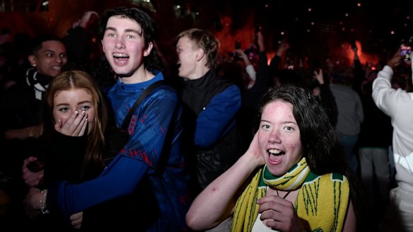 Celebrations in Fed Square, Melbourne.