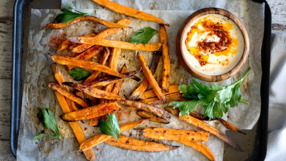 Sweet potato can be used in soups, made into chips or pasta and roasted for a vitamin C hit. 