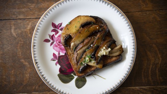 Meaty and textural: Mushrooms on toast.