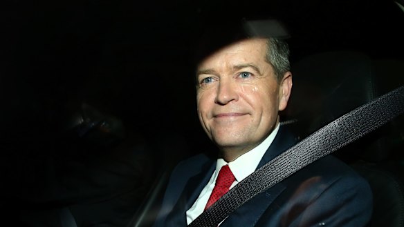 Bill Shorten leaving the royal commission on Wednesday.