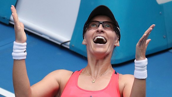 Happy days for Croatia's Mirjana Lucic-Baroni. 