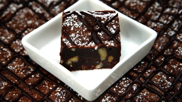 Triple-chocolate brownies.