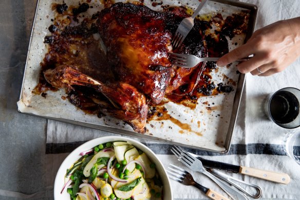 Three Blue Ducks' slow-cooked lamb shoulder. 