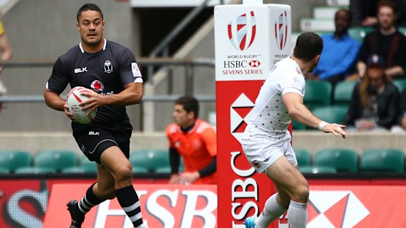 Third code: Jarryd Hayne in action for Fiji during the pool round match between England and Fiji during the London Sevens at Twickenham Stadium on May 21.