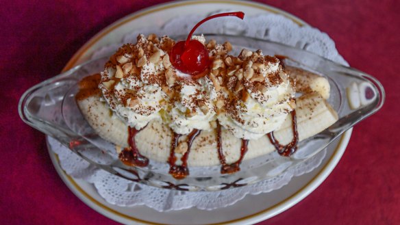 The banana split is a ridiculous nutty, creamy confection.