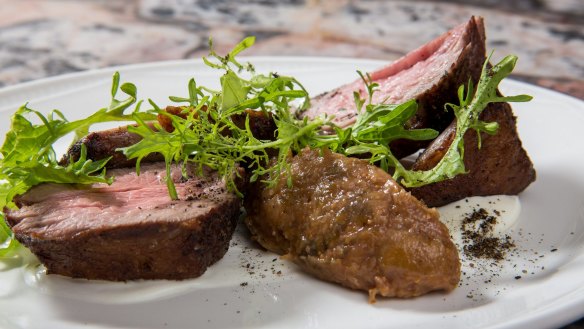 Flinders Island lamb, goat's cheese and fig.