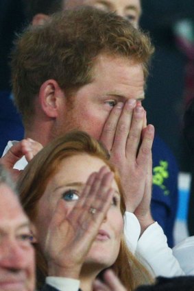 Supporting England at the rugby. Why wouldn't Prince Harry back the country where he was born?