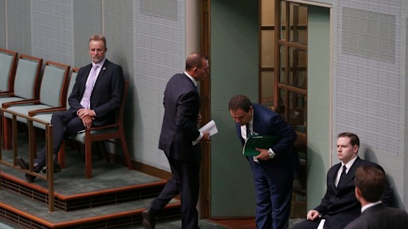 Former prime minister Tony Abbott leaves the House as Opposition Leader Bill Shorten  addressed the Close the Gap report.
