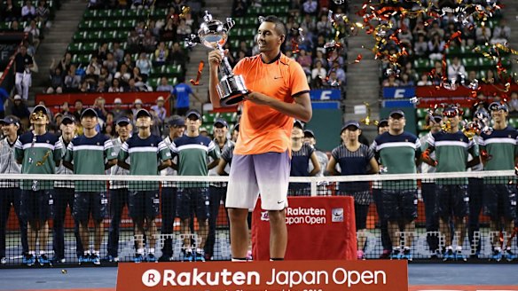 Another one: Nick Kyrgios claimed his third tournament victory of 2016. 