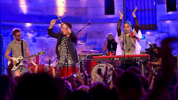 Sheppard on stage in 2015. 