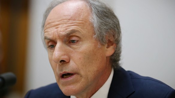 Chief Scientist Dr Alan Finkel at a Senate Estimates hearing at Parliament House.