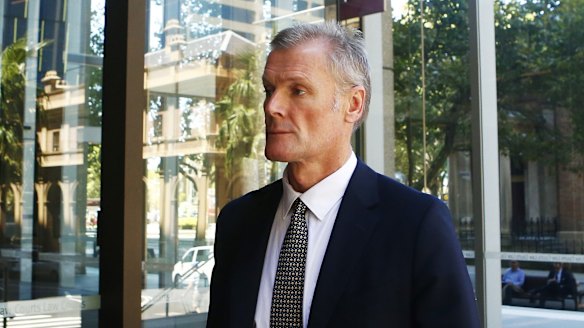 Gordon Wood leaves the Supreme Court, where he is suing the state of NSW.