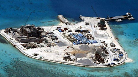 Mabini (Johnson) Reef part of the disputed islands China has built up in the South China Sea.  