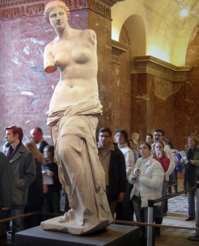 The Venus de Milo's robe seems to be sliding south.