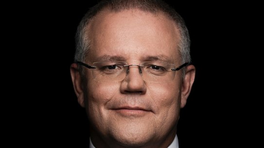 EMBARGOED FOR SATURDAY PAPERS: Portrait of Treasurer Scott Morrison at the Treasury building in Canberra on Wednesday 2 May 2018. fedpol Photo: Alex Ellinghausen