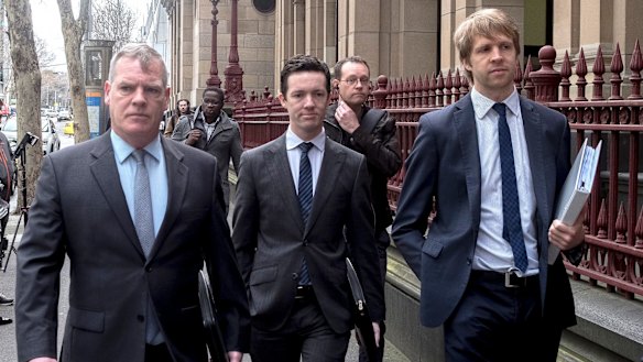 Slater and Gordon lawyers Rory Walsh, Andrew Baker and Andrew Paull.