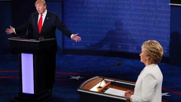 Trading barbs: Hillary Clinton and Donald Trump.