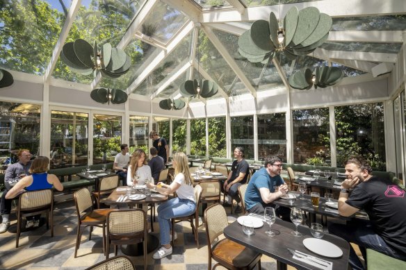 The all-weather garden marquee at the updated Flying Duck in Prahran.