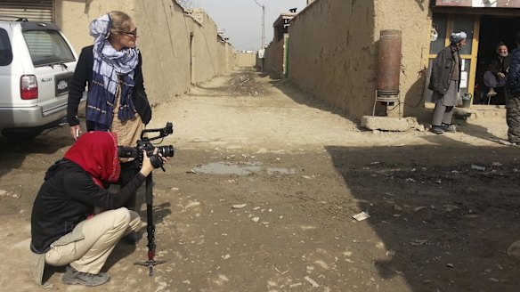 Brutal film to make: Eva Orner shoots a scene for the documentary. 
