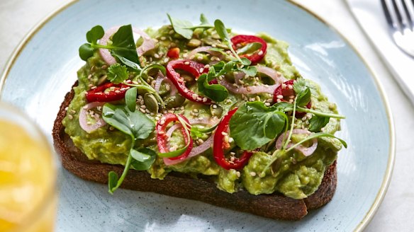 Avo toast at Two Hands in New York.