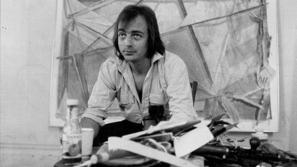 Tim Storrier in his Lavender Bay studio in 1980.