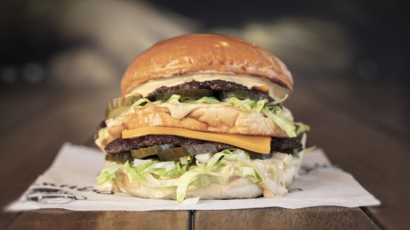 'The Cease and Desist' - Burger Head's tribute to McDonalds' Big Mac.