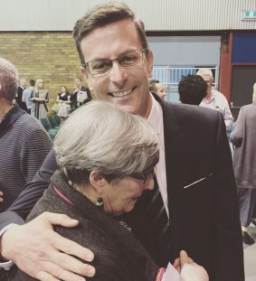 Geraldine Knapp congratulates incoming councillor for The Gap Steven Toomey after his preselection on Sunday.