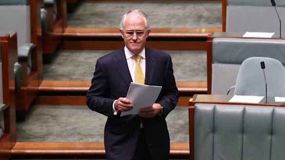 Prime Minister Malcolm Turnbull arrives to deliver his Closing the Gap speech.
